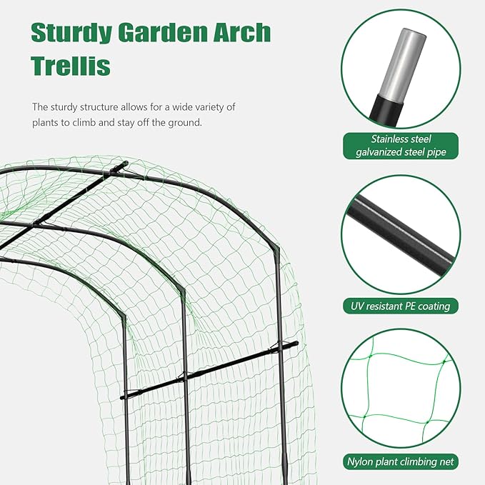 SUNYRISY Garden Arch Trellis for Climbing Plants Outdoor Gardening - Image 5