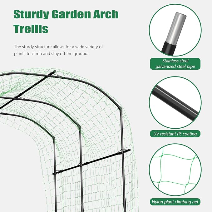 SUNYRISY Garden Arch Trellis, Metal Core Trellis - Image 5