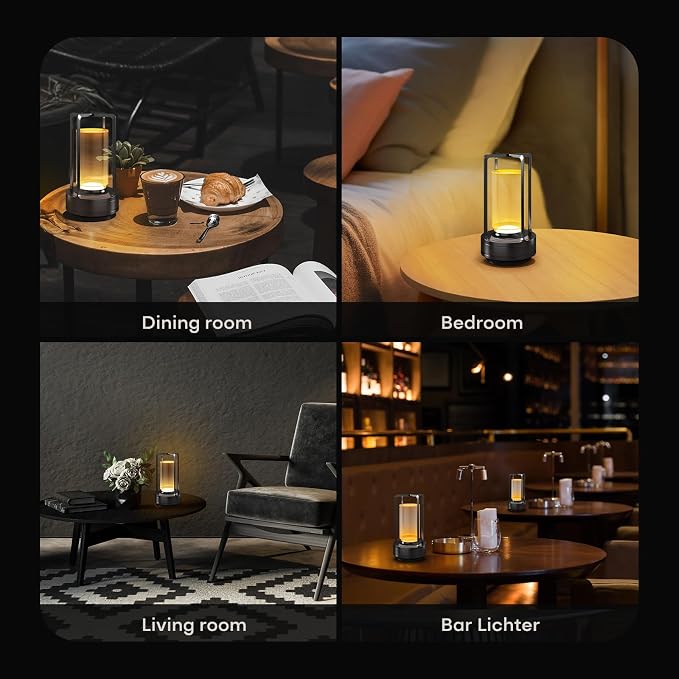 Portable Metal Table Lamp for Indoor/Outdoor, Rechargeable Cordless LED Lamp - Image 4