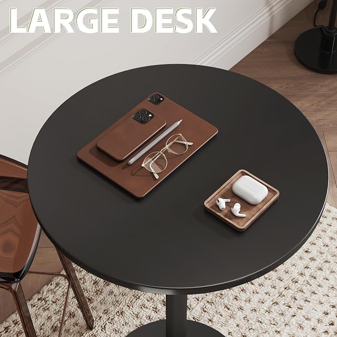 Flamaker Round Bistro Pub Table Modern Style Metal Base MDF Top Cocktail Bar - Image 7