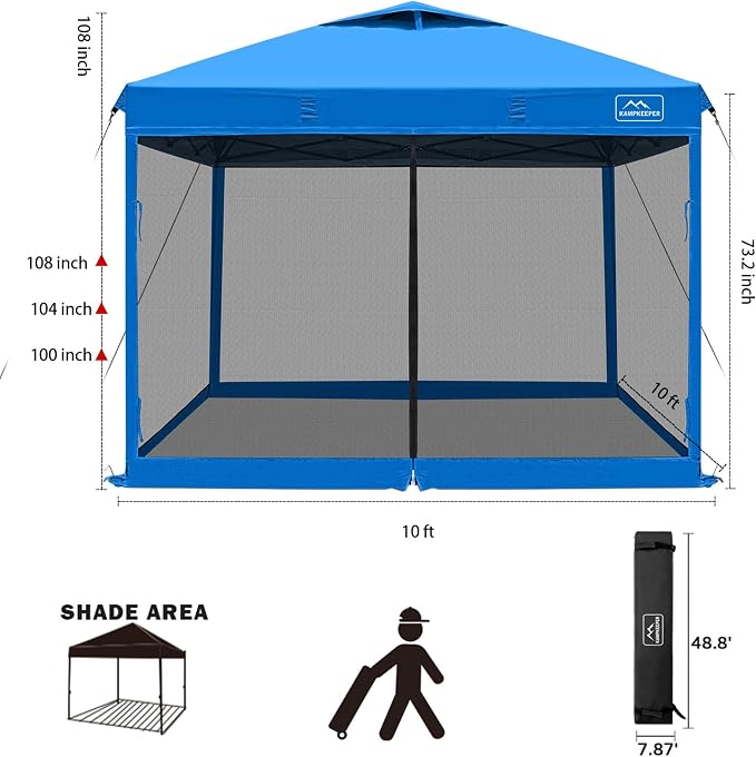 KAMPKEEPER 10x10 Pop-Up Canopy Tent, Waterproof, Portable Shade - Image 8