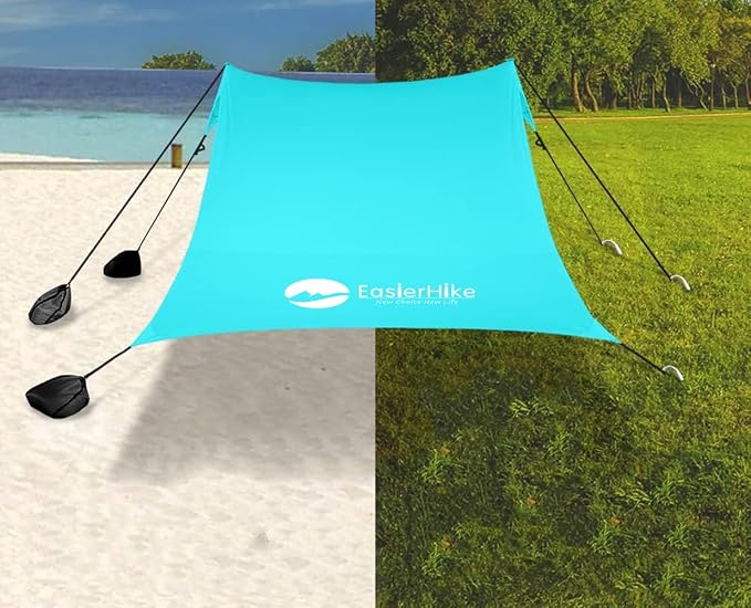 Beach Canopy Windproof Design, Sun Shelter UPF50+ Portable Family Tent by easierhike