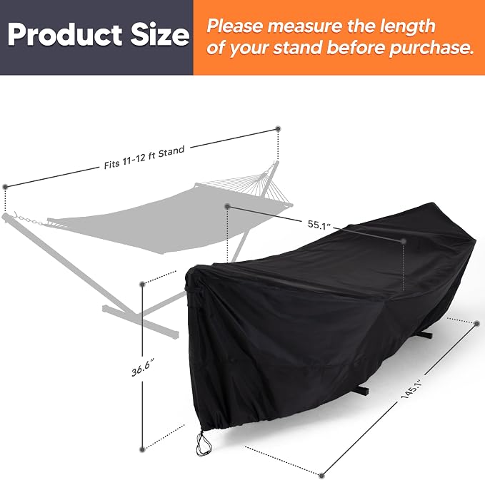 SUNCREAT Hammock Cover, Water-Resistant Polyester Hammock Stand Cover - Image 7