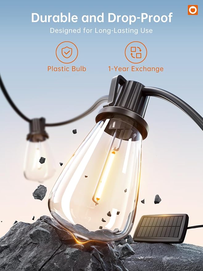 addlon 35FT Solar String Lights Outdoor, IP54 Waterproof Solar Powered - Image 7