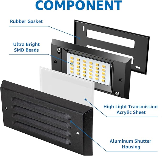 SUNVIE LED Low Voltage Step Lights 3000k Step Light Outdoor 5W Low Voltage Deck - Image 3