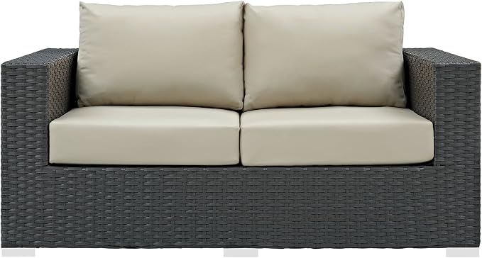 Modway EEI-1851-CHC-BEI Sojourn Wicker Rattan Outdoor Patio Coffee Table - Image 7
