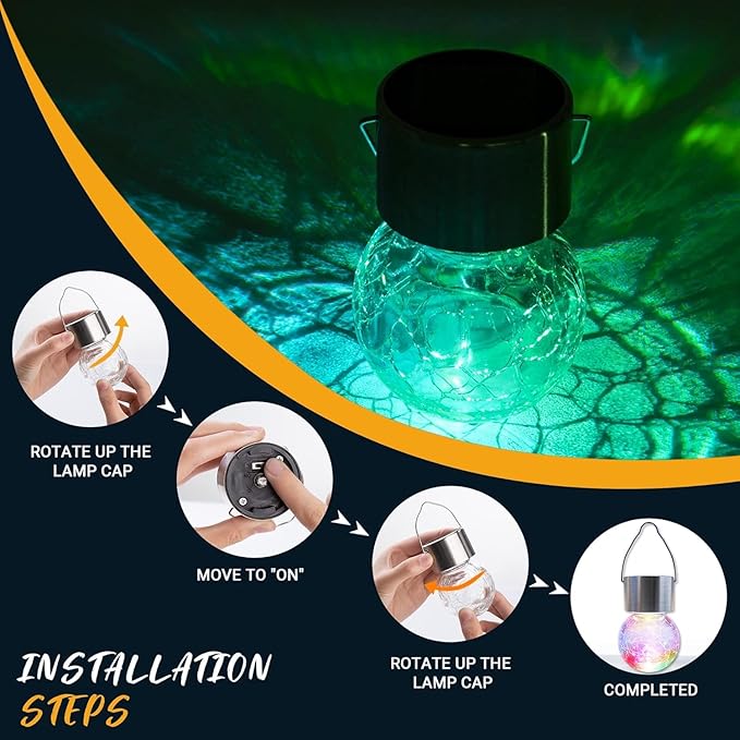 GIGALUMI Solar Lights Outdoor Waterproof, 16 Pack Solar Hanging Lights Garden - Image 3