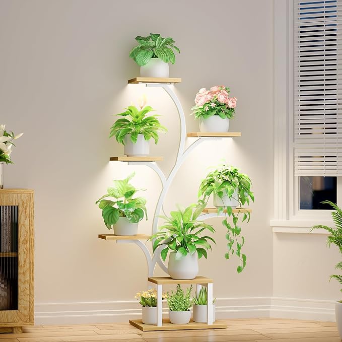 Plant Stand Indoor with Grow Lights, 7 Tiered Indoor Plant Shelf, Metal Plant - Image 8