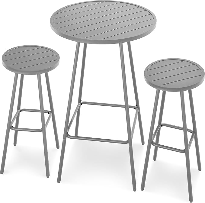 Best Choice Products 3-Piece Patio Dining Set, Bar Height, Outdoor Bistro Set by BestChoiceProducts