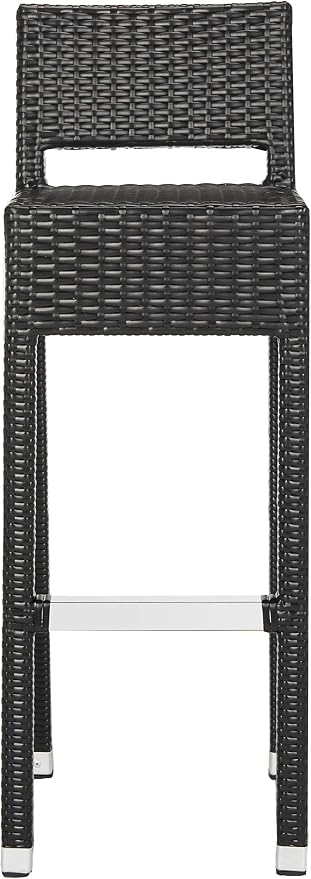 SAFAVIEH FOX5212A Collection Landry Black Indoor/Outdoor Bar Stool by SAFAVIEH