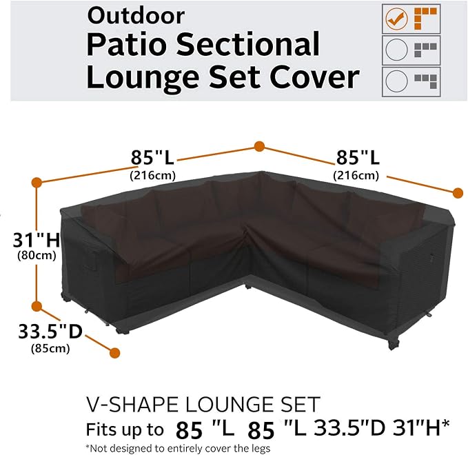 Heavy Duty Outdoor Sectional Cover, Lawn Patio Couch Protector - Image 6