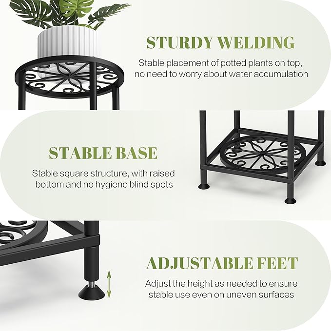 4 Tier Plant Stand Outdoor Indoor, Metal Flower Shelf Display Holder - Image 4