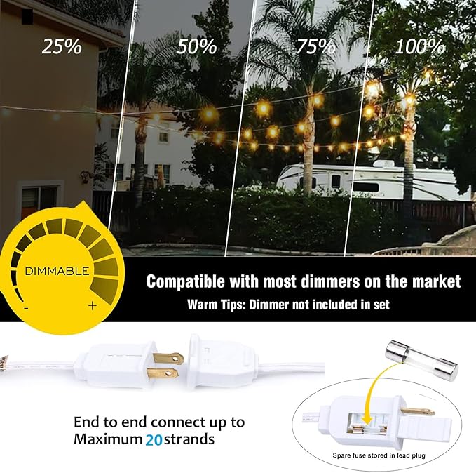 400FT White String Lights for Outside - Image 6