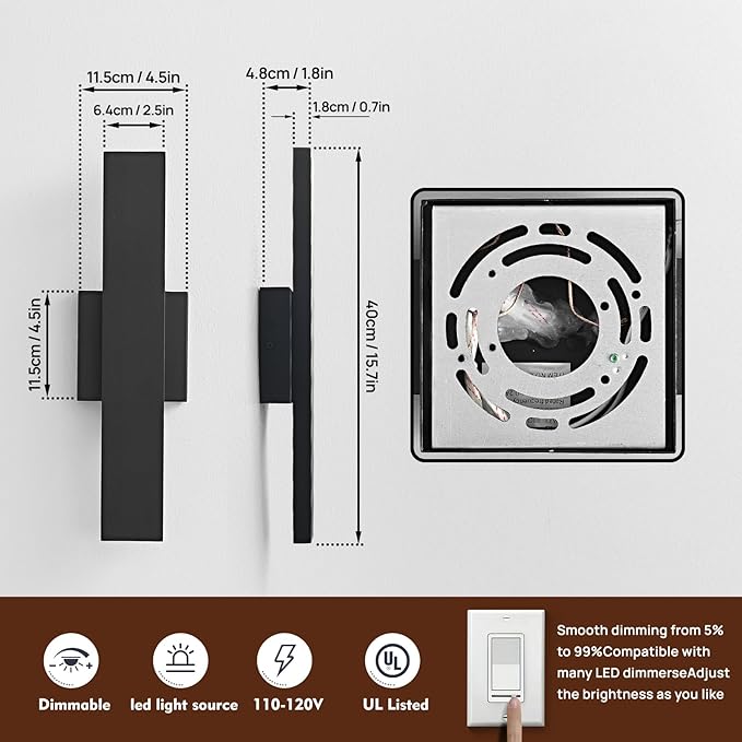 Outdoor Modern LED Wall Light Fixtures, Modern Porch Patio Light Fixture - Image 5