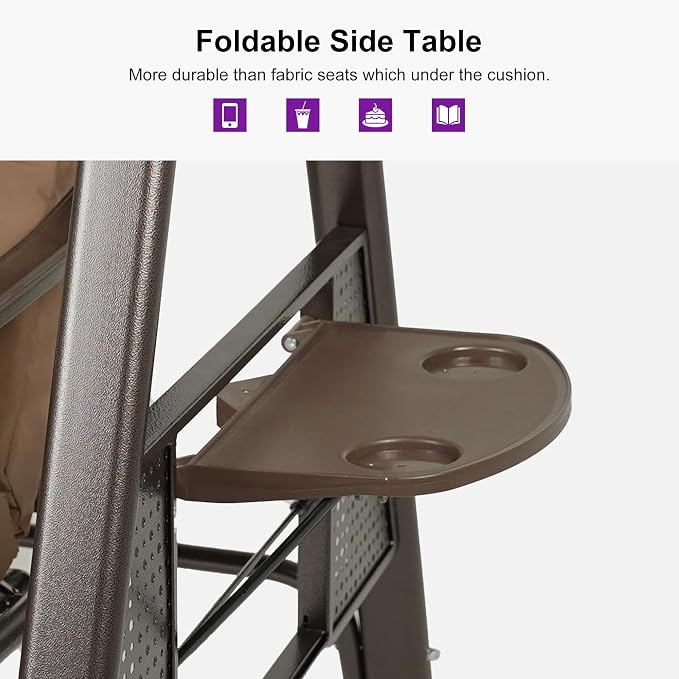 PURPLE LEAF Outdoor Patio Porch Swing - Image 8