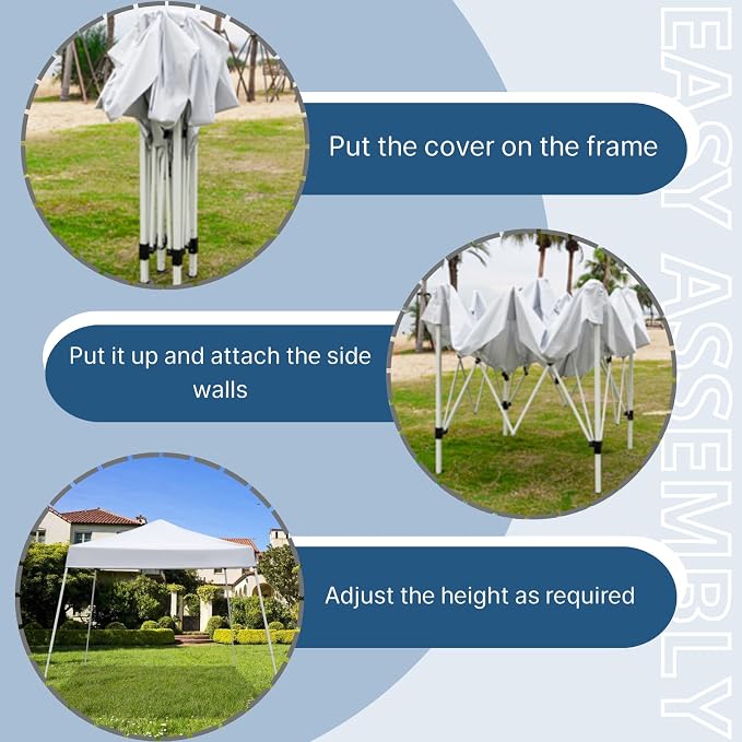 Outvita Canopy 7.8x7.8' Pop Up Commercial Instant Gazebo Tent, Waterproof & UV - Image 3