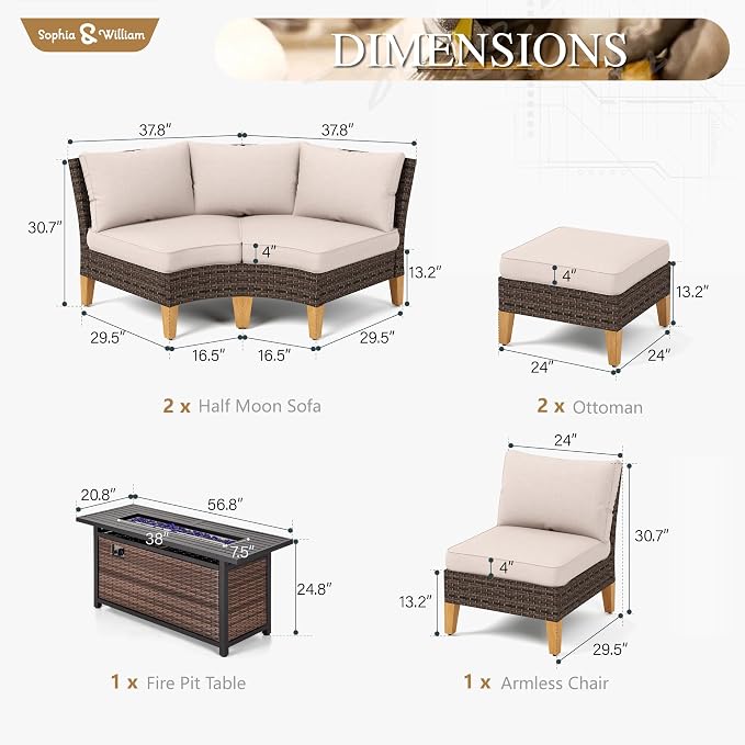 Sophia & William Patio Furniture Set - Image 8