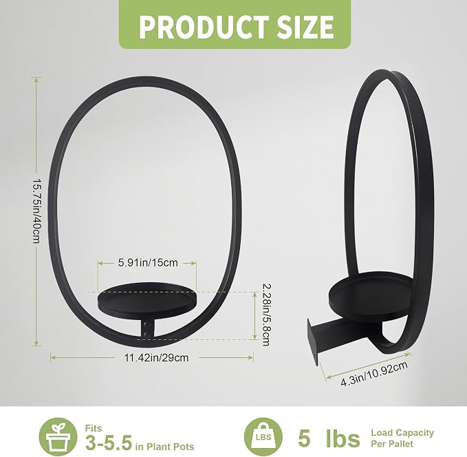 2 Pack Plant Stand Indoor Outdoor Hanging Planters - Image 3