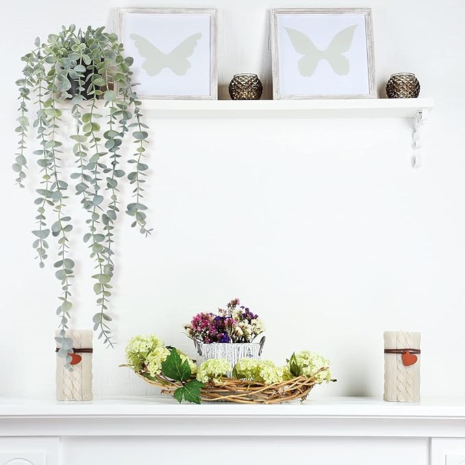 COCOBOO 1pcs Artificial Hanging Plants, Fake Potted Eucalyptus Faux Hanging - Image 6