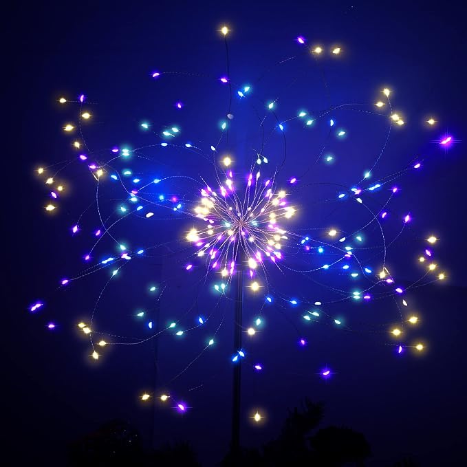 JJGoo Solar Firework Lights, 2 Pack 120 LEDs 2 Lighting Modes Solar Garden - Image 7