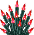 TW SHINE Valentine's Day Red Lights, 20FT 100 Count Incandescent Christmas Mini by TWSHINE