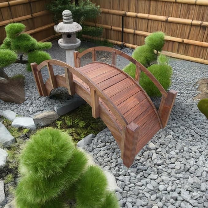 SamsGazebos Miniature Japanese Wood Garden Bridge, Made in USA - Image 4