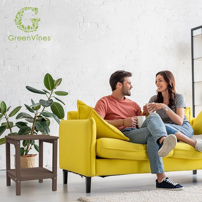GREENVINES Adirondack-Outdoor-Side-Table | Set of 2 | Wood Grain | 14 x 13 - Image 7