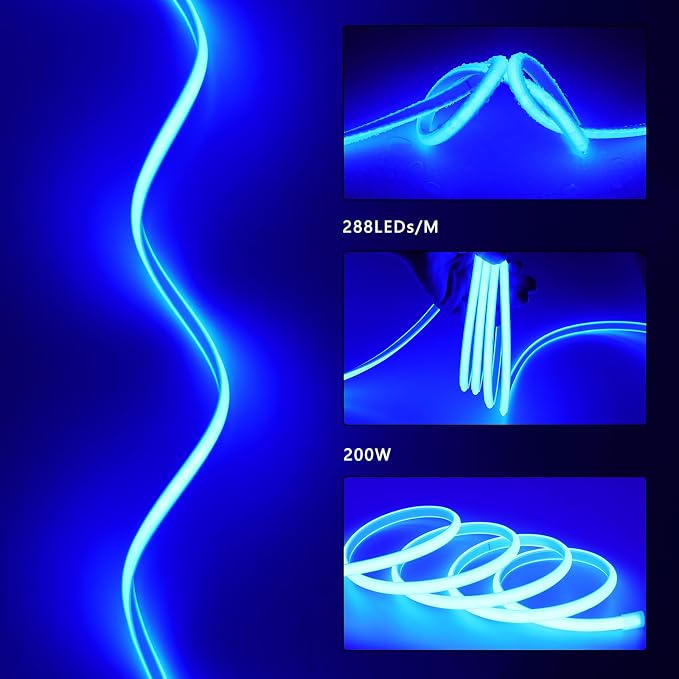 AC 110V COB LED Strip Lights Outdoor Waterproof 65.6ft, IP65 Flexible Cuttable - Image 3