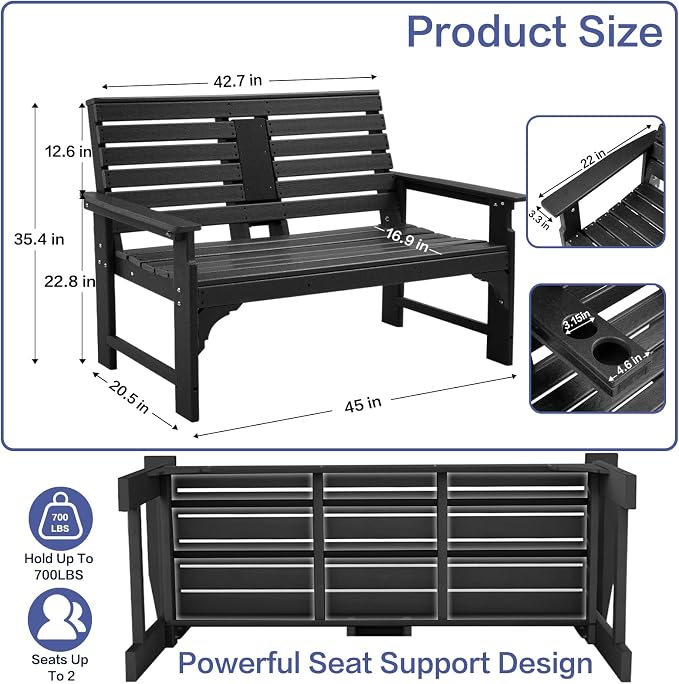 Outdoor Bench Weatherproof - Image 2