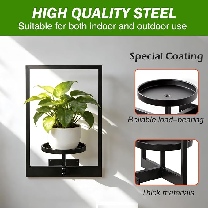 Wall Hanging Plant Stands Planter Shelves, Indoor Outdoor Window Plant Hanger - Image 3