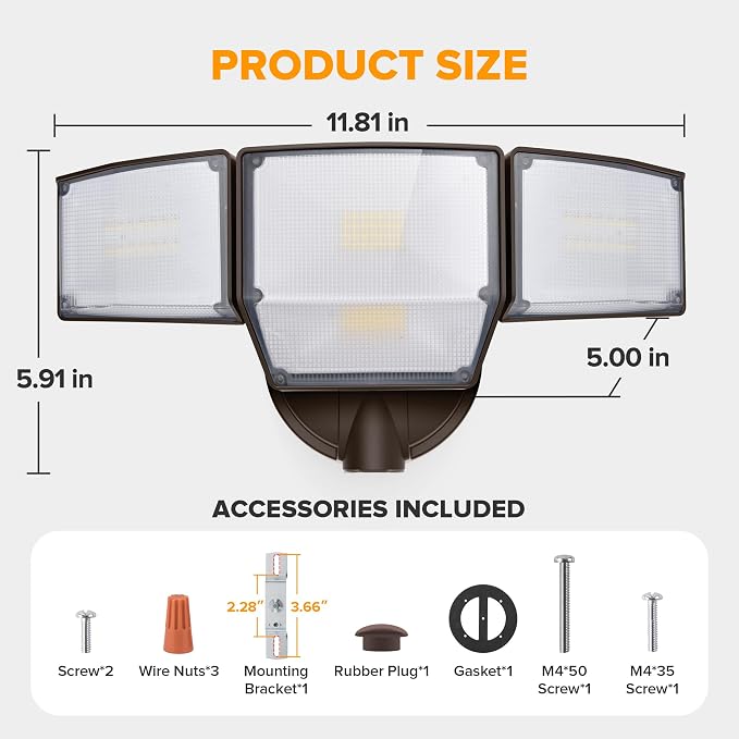LUTEC 80W Dusk to Dawn Flood Lights Outdoor, 9000LM Super Bright LED Security - Image 7
