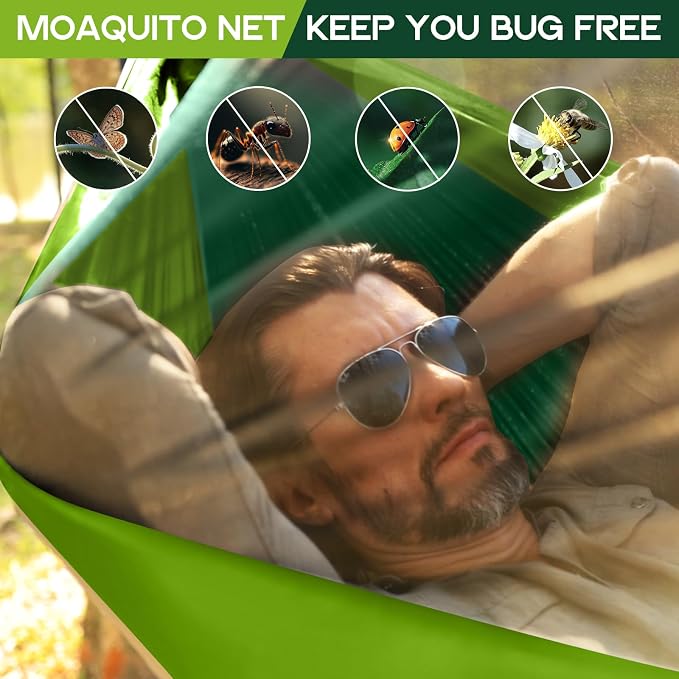 Camping Hammock Mosquito Net, Double & Single Portable Hammocks Hammocks - Image 3