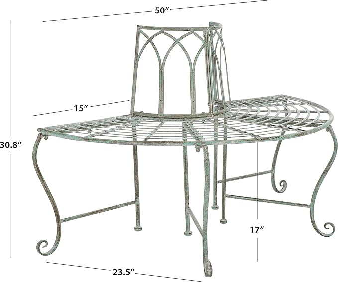 SAFAVIEH Outdoor Furniture Collection – Abia Antique Dark Green Distressed - Image 3