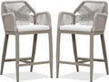 PURPLE LEAF Patio Sunbrella Counter Height Bar Stools 24" H Set of 2 Modern by PURPLELEAF