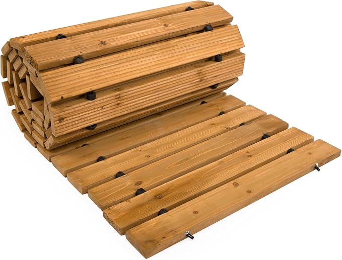 Plow & Hearth 6' Straight Outdoor Wooden Pathway | 17" Wide Rollout Outdoor - Image 5