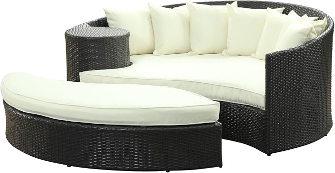 Modway Taiji Outdoor Patio Daybed in Espresso White - Image 2