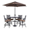 Hanover Montclair 5-Piece All-Weather Outdoor Patio High Dining Set, 4 Swivel by Hanover