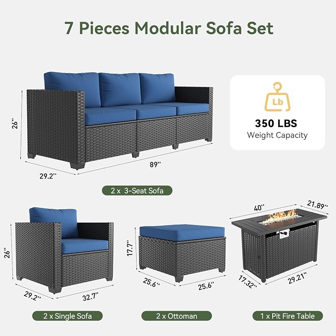 Aoxun 7 Piece Patio Furniture Set - Image 7