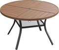 VICLLAX 47.2" Round Outdoor Table, Patio Dining Table by HOME