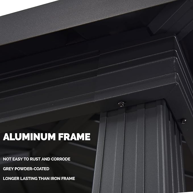 PURPLE LEAF 6' X 9' Hardtop Grill Gazebo - Image 8