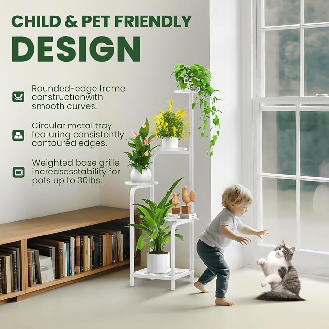 TOSKING 5 Tier Tall Plant Stand Indoor Outdoor, Heavy Duty Corner Shelf - Image 5