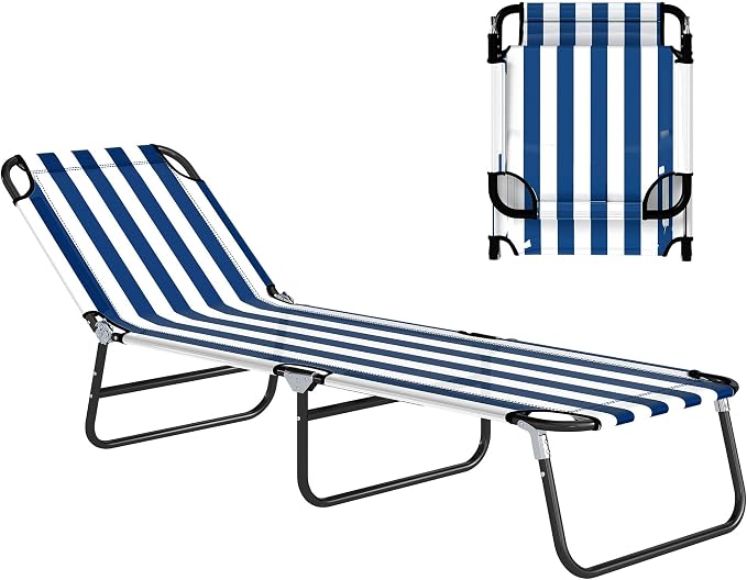 Outsunny Folding Chaise Lounge Pool Chairs, Outdoor Sun Tanning Chairs by Outsunny