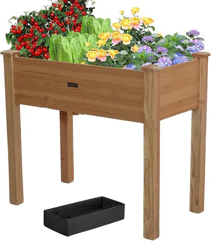 34x18x30in Wooden Raised Garden Bed by ZSYWODFO