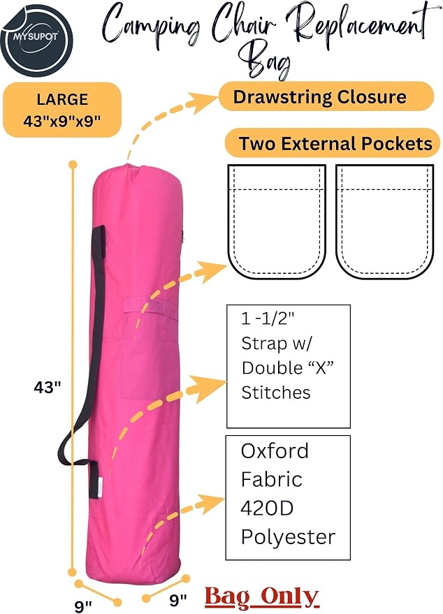 43"x9"x9" Replacement Bag for Folding Camping Chair, Camp Chairs, Yoga Mat - Image 3