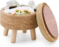 Cpintltr Storage Ottoman Poufs Handwoven Footstool Natural Seagrass Round by CpintltrFruniture