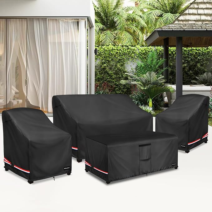 Rileytee Patio Furniture Set Covers, Fit Patio Loveseat, Chair and Coffee Table - Image 8