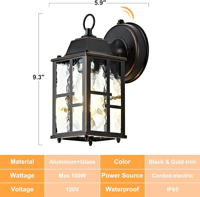 OKELI 2-Pack Dusk to Dawn Outdoor Wall Lights, Weatherproof Exterior Lighting - Image 4