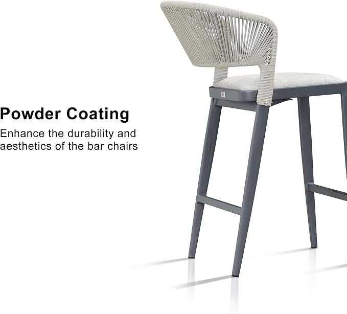 PURPLE LEAF Counter Height Bar Stool Set of 2 Patio Bar Stools Contemporary Bar - Image 7