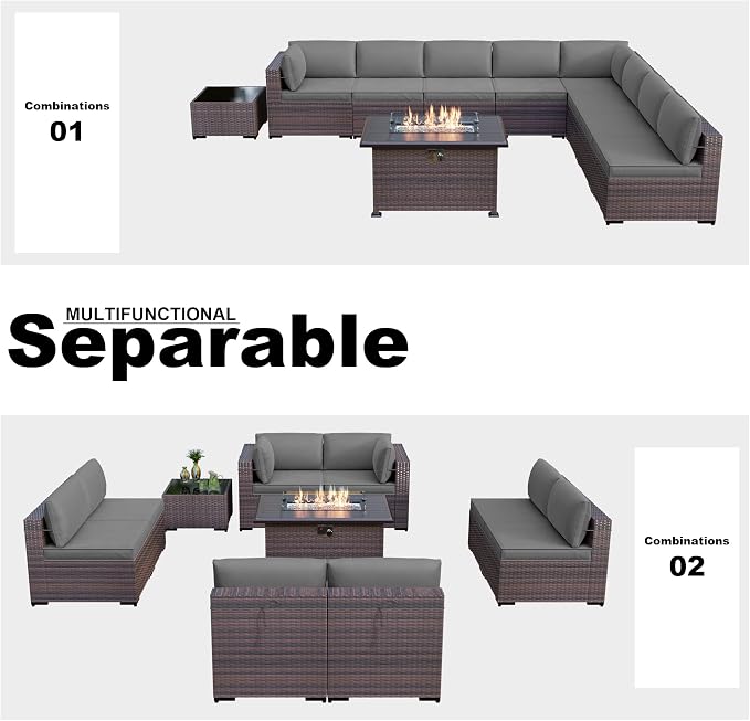 Kullavik 10 Pieces Outdoor Patio Furniture Set - Image 7
