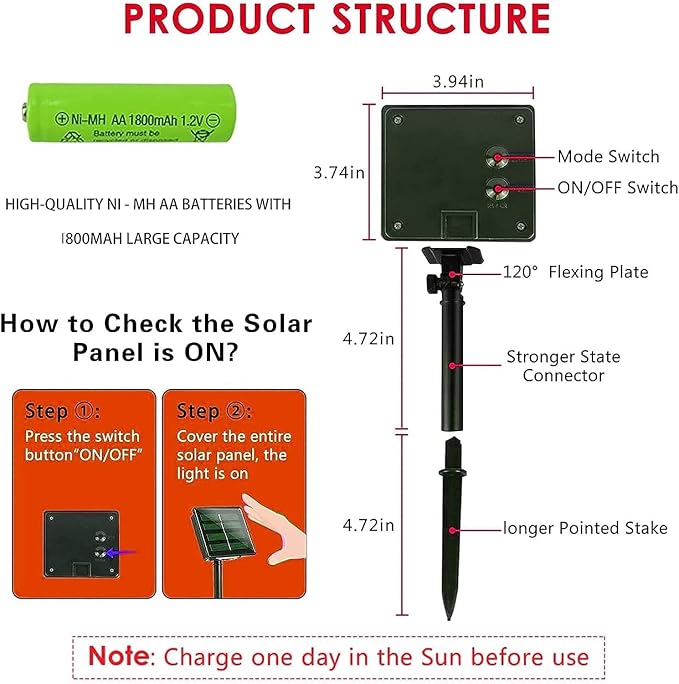 Dazzle Bright 2 Pack Total 400LED 132FT Green Christmas Solar String Outdoor - Image 4
